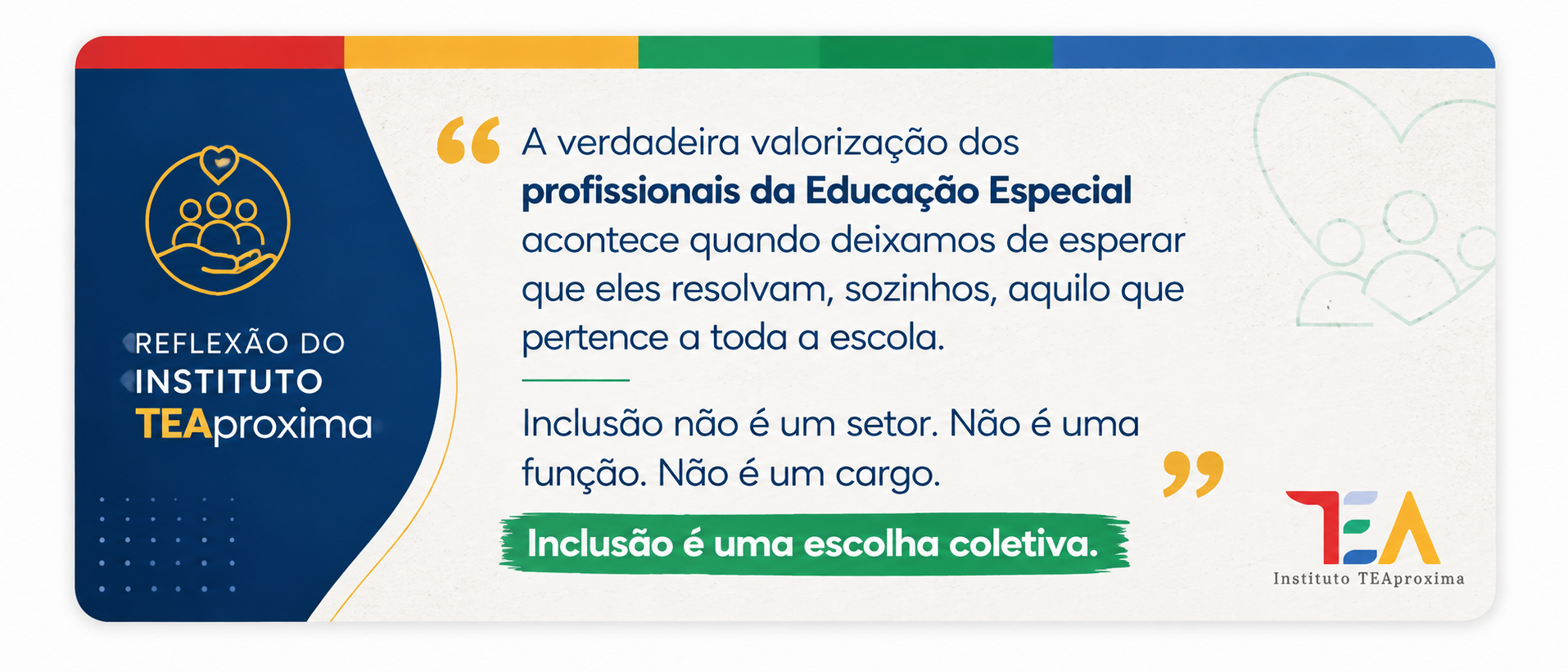Dia Nacional dos Profissionais da Educação Especial, Educação Especial, Educação Inclusiva, Atendimento Educacional Especializado, AEE, Sala de Recursos Multifuncionais, Professor de Apoio Escolar, Inclusão Escolar, Autismo, TEA, Neurodiversidade, Formação Docente, Políticas Públicas, Escola Inclusiva, Acessibilidade, Direitos da Pessoa com Deficiência, Instituto TEAproxima, Educação Baseada em Evidências.
